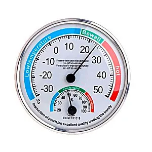 Термометр с гигрометром Kromatech круглый (d=132 мм), металлический (TH-101B), изображение 1