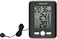Термометр цифровой BALDR E0129ST2C с часами и проводным датчиком, черный