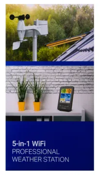 Метеостанция Explore Scientific «5 в 1» Wi-Fi с цветным дисплеем, черная, изображение 5