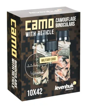 Бинокль камуфляжный Levenhuk Camo 10x42 с сеткой, изображение 14